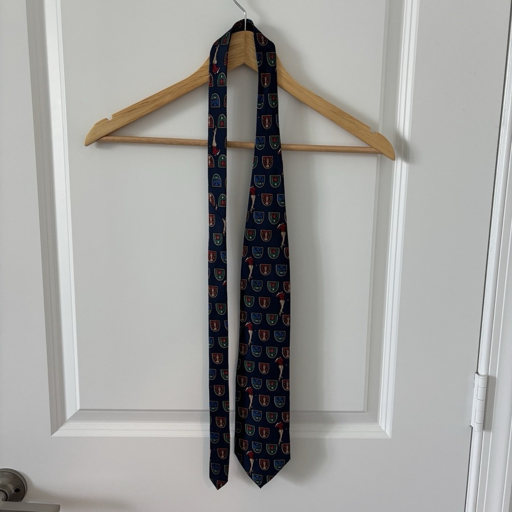 Vtg HATHAWAY Golf Tie 100% Silk Made in USA - Picture 3 of 4